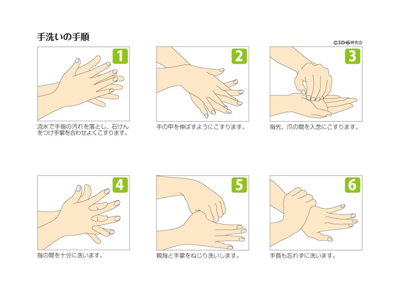 手洗いの順序